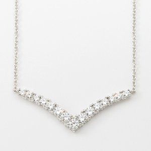 TOUCHSTONE CRYSTAL Chevron Necklace - Zirconia
